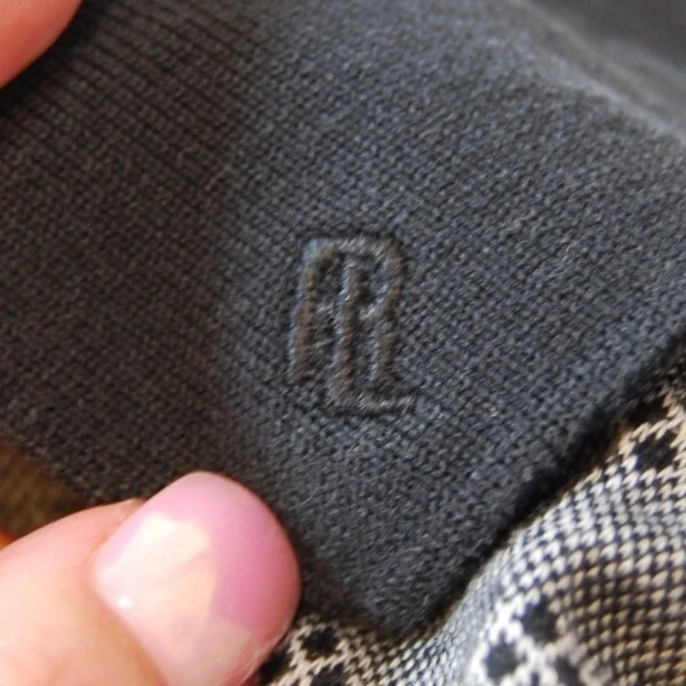 Vintage Ralph Lauren Golf Polo Men's Medium 100% cotton‎ gray and black UNISEX